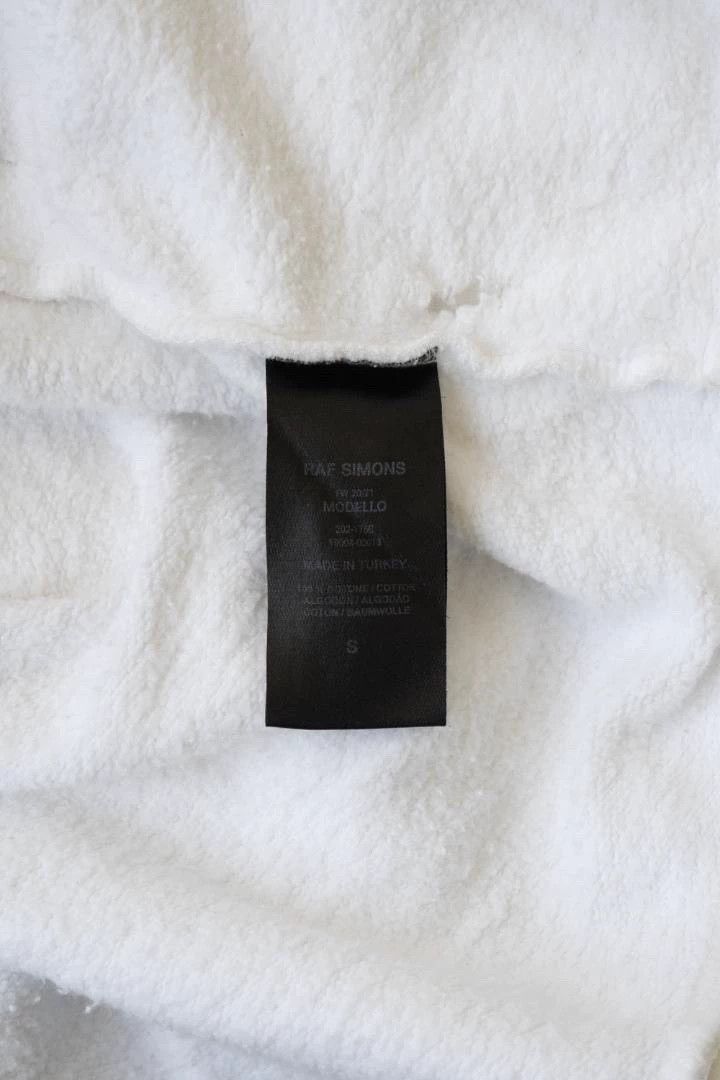Raf Simons Raf Simons RS Distressed White Hoodie - dmc Size US S / EU 44-46 / 1 - 6 Thumbnail