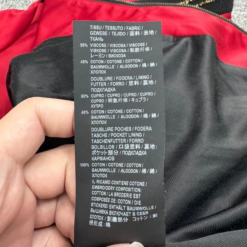Saint Laurent Paris SAINT LAURENT Red Embroidered Bomber Jacket Size US L / EU 52-54 / 3 - 3 Thumbnail