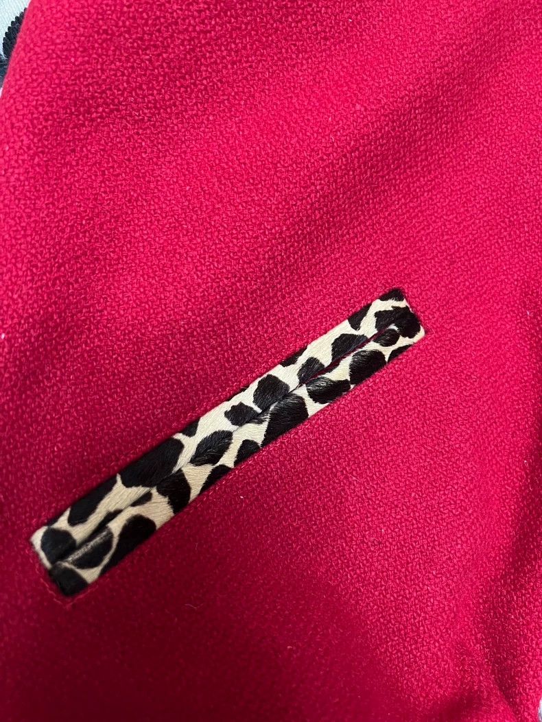 Saint Laurent Paris Saint Laurent Red Leopard Print Varsity Jacket Size US L / EU 52-54 / 3 - 6 Thumbnail