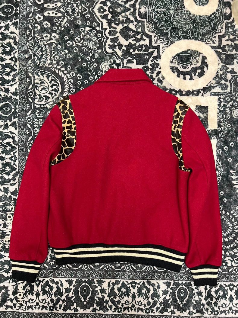 Saint Laurent Paris Saint Laurent Red Leopard Print Varsity Jacket Size US L / EU 52-54 / 3 - 2 Thumbnail