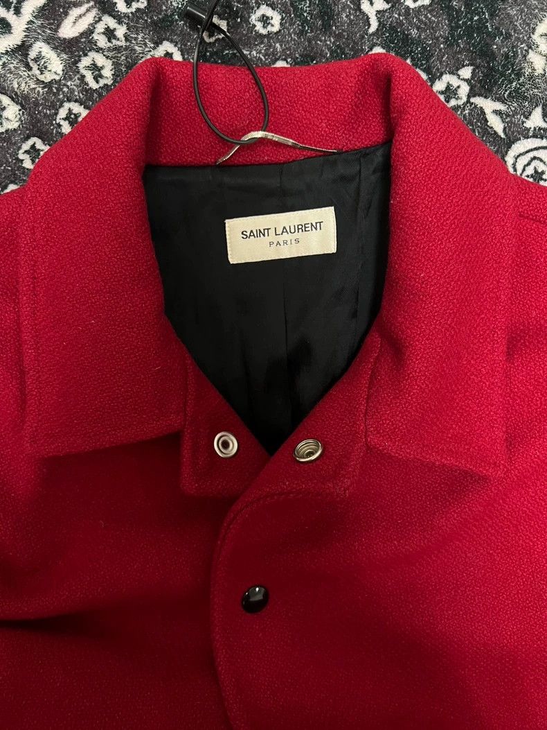 Saint Laurent Paris Saint Laurent Red Leopard Print Varsity Jacket Size US L / EU 52-54 / 3 - 3 Thumbnail