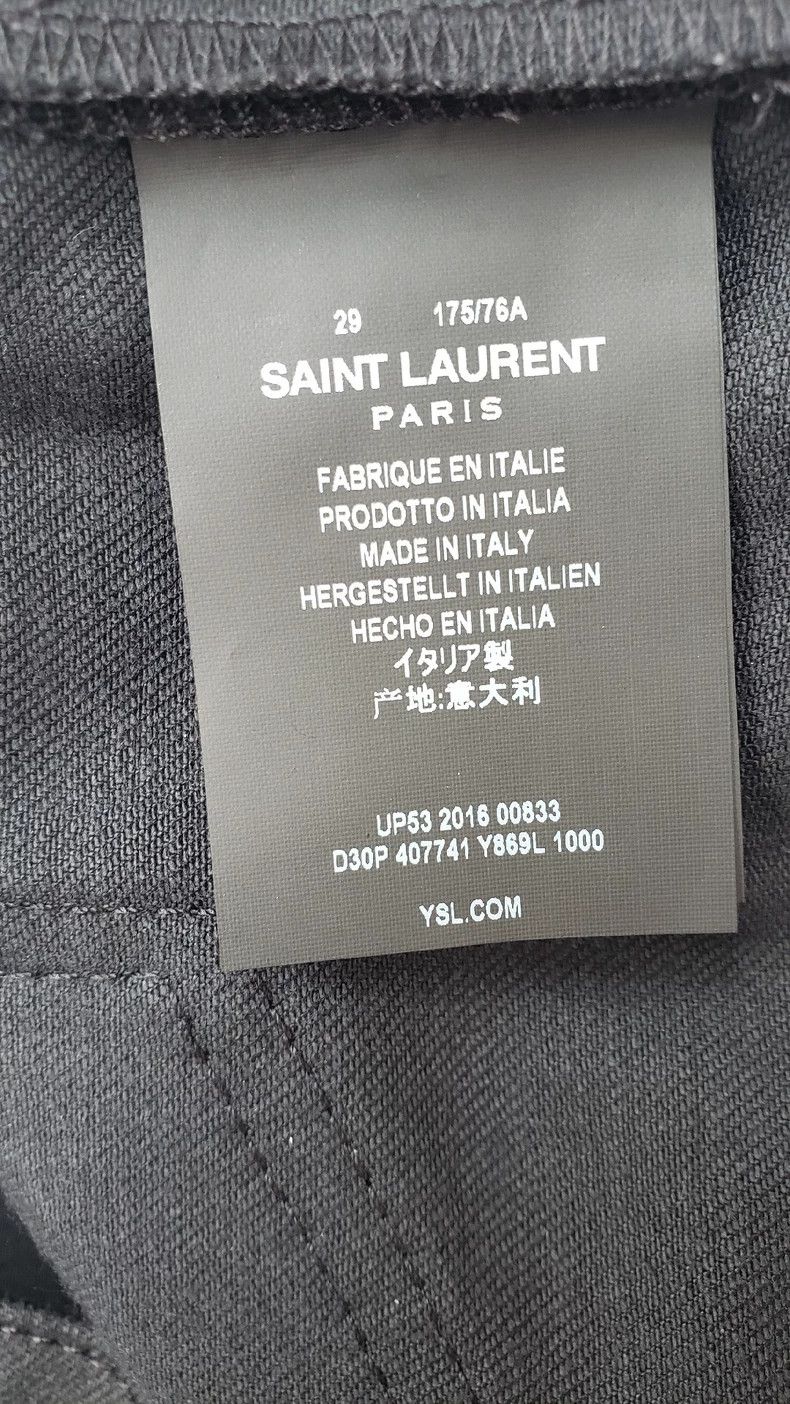 Hedi Slimane SAINT LAURENT YSL D10 Black Jeans Size US 29 - 4 Thumbnail
