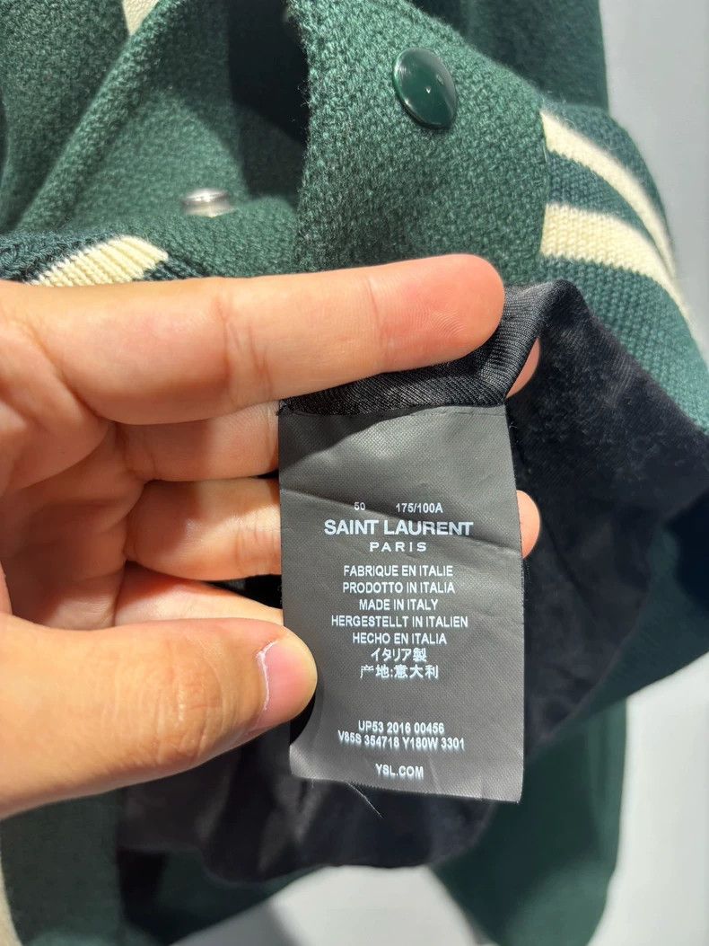 Saint Laurent Paris Saint Laurent Green White Varsity Jacket Size US L / EU 52-54 / 3 - 4 Thumbnail