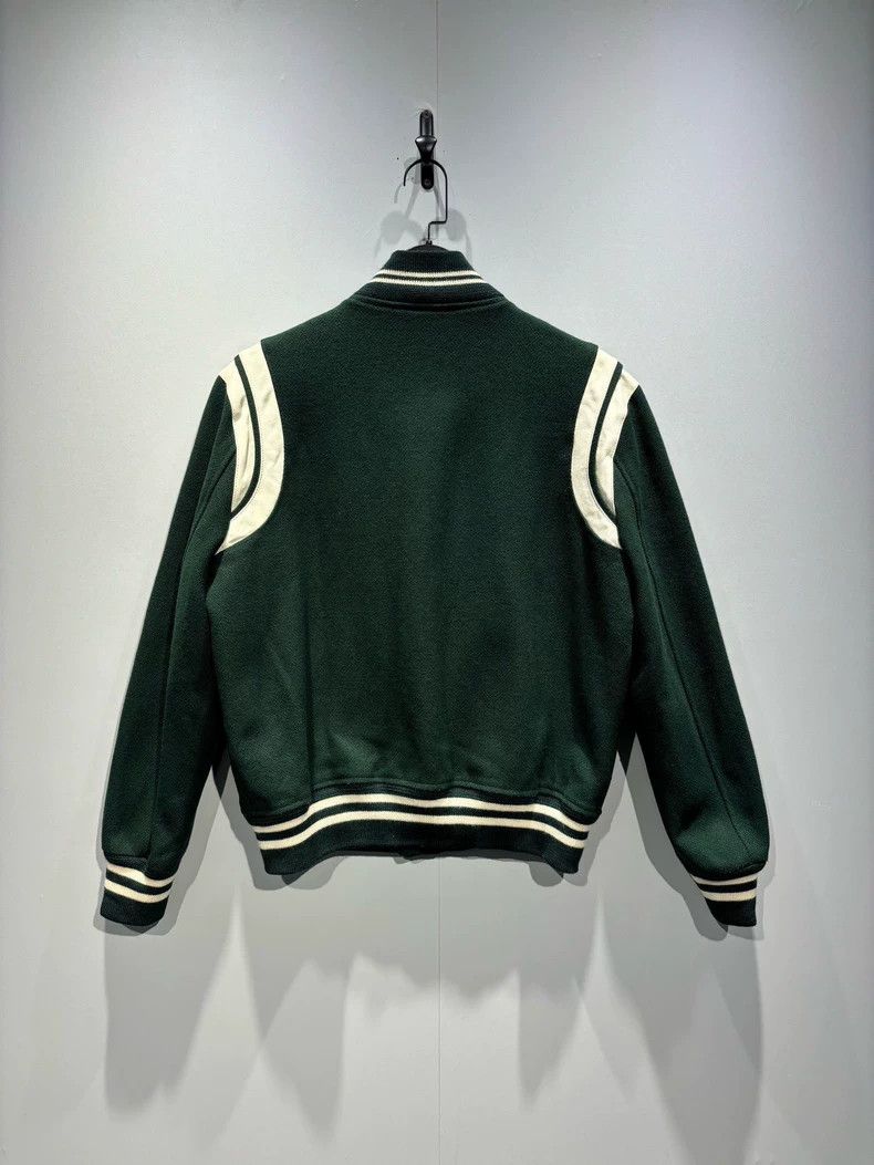 Saint Laurent Paris Saint Laurent Green White Varsity Jacket Size US L / EU 52-54 / 3 - 2 Thumbnail