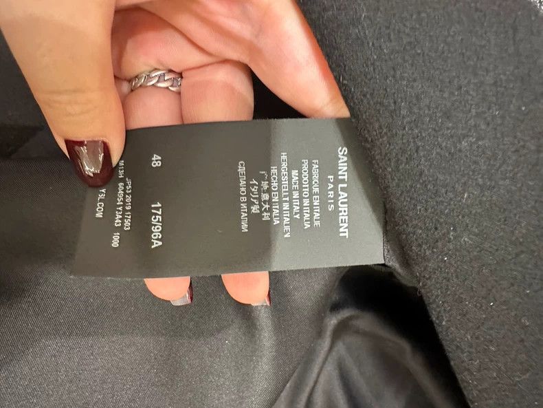 Yves Saint Laurent YSL Black Cashmere Coat with Shoulder Pads Size US L / EU 52-54 / 3 - 3 Thumbnail