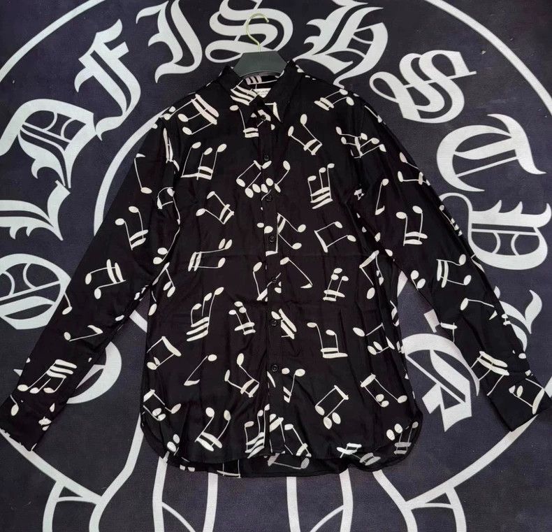 Saint Laurent Paris Saint Laurent Music Note Black Shirt Size US L / EU 52-54 / 3 - 2 Thumbnail