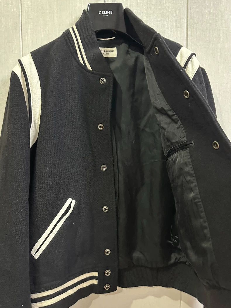 Saint Laurent Paris Saint Laurent Wool Leather Varsity Jacket Size US L / EU 52-54 / 3 - 2 Thumbnail