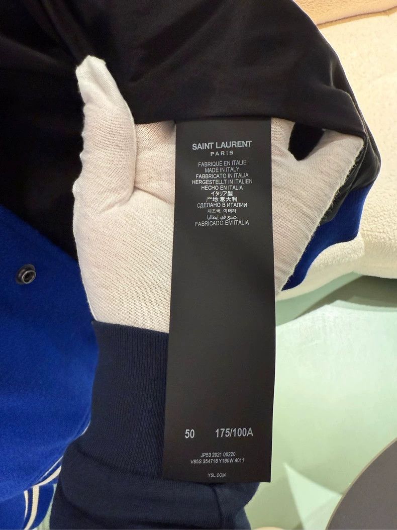Saint Laurent Paris Saint Laurent Blue Teddy Baseball Jacket Size US M / EU 48-50 / 2 - 5 Thumbnail