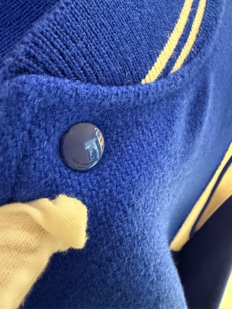 Saint Laurent Paris Saint Laurent Blue Teddy Baseball Jacket Size US M / EU 48-50 / 2 - 7 Thumbnail