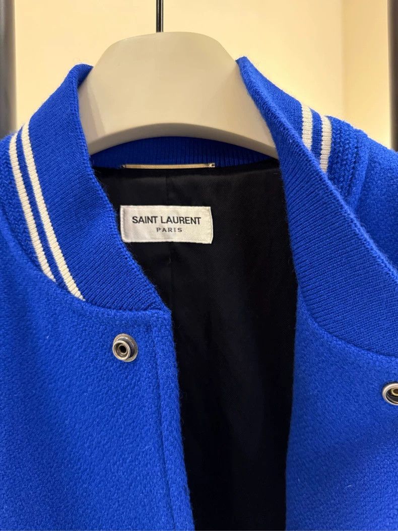 Saint Laurent Paris Saint Laurent Blue Teddy Baseball Jacket Size US M / EU 48-50 / 2 - 4 Thumbnail