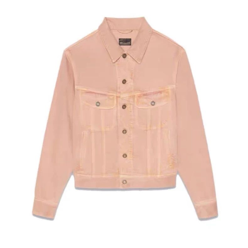 Saint Laurent Paris Saint Laurent Women's Beige Denim Jacket Size US S / EU 44-46 / 1 - 7 Thumbnail