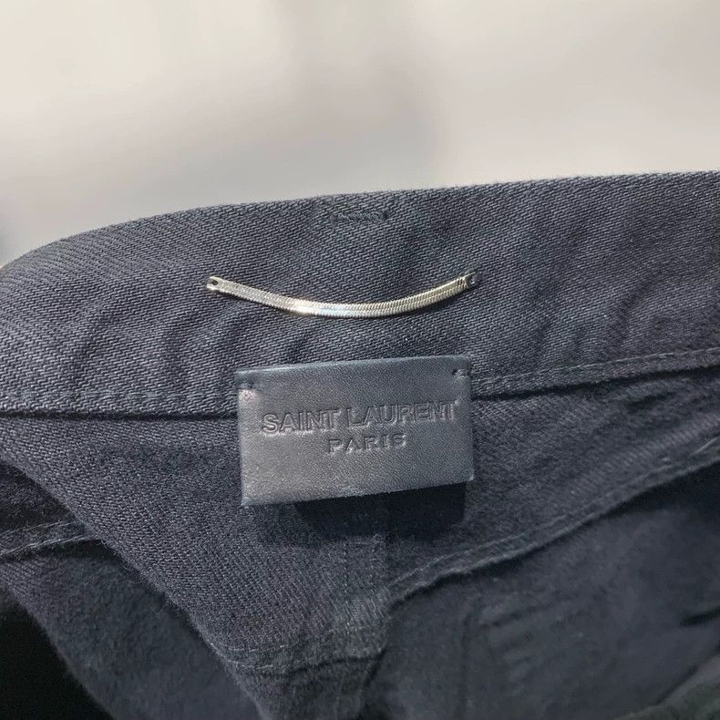 Saint Laurent Paris YSL Black Denim Long Pants Size US 32 / EU 48 - 2 Thumbnail