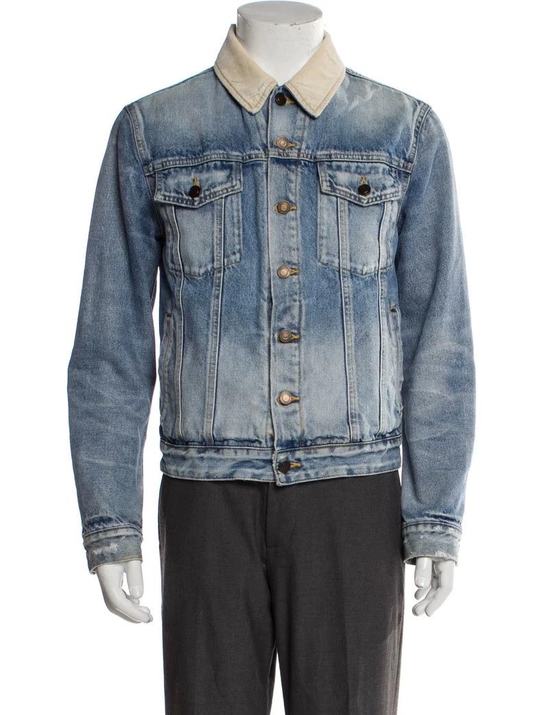 Saint Laurent Paris Saint Laurent Denim Jacket with Wool Lining Size US M / EU 48-50 / 2 - 9 Thumbnail
