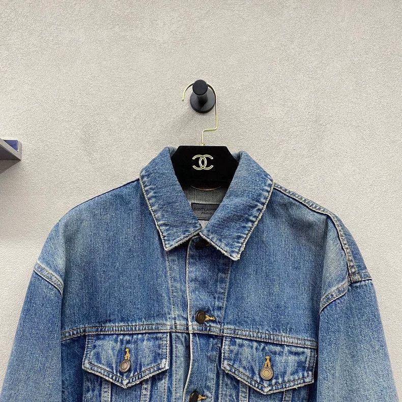 Yves Saint Laurent YSL Short Blue Denim Jacket Size US M / EU 48-50 / 2 - 4 Thumbnail