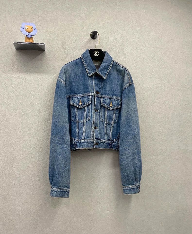 Yves Saint Laurent YSL Short Blue Denim Jacket Size US M / EU 48-50 / 2 - 3 Thumbnail