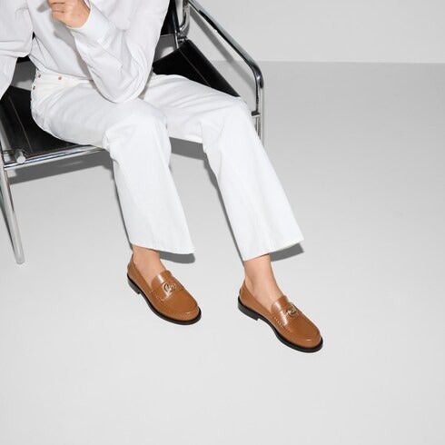 Gucci Gucci Double G Leather Loafers SIZE 40.5 Size ONE SIZE - 4 Thumbnail