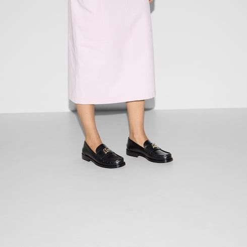 Gucci Gucci Double G Leather Loafers SIZE 40 Size ONE SIZE - 5 Thumbnail