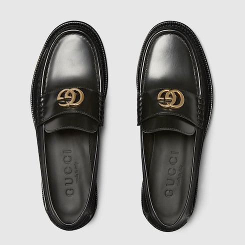 Gucci Gucci Double G Leather Loafers SIZE 38.5 Size ONE SIZE - 3 Thumbnail