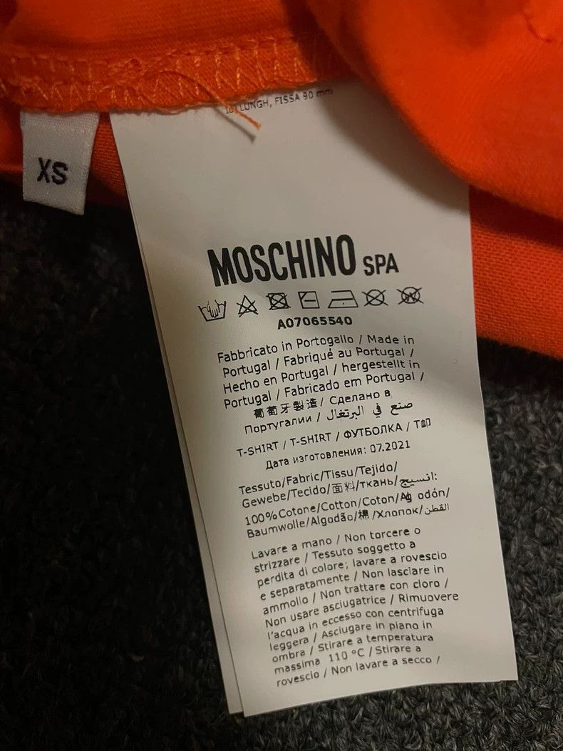 Moschino Moschino Women's Embellished Orange T-Shirt-yf Size US XS / EU 42 / 0 - 7 Thumbnail
