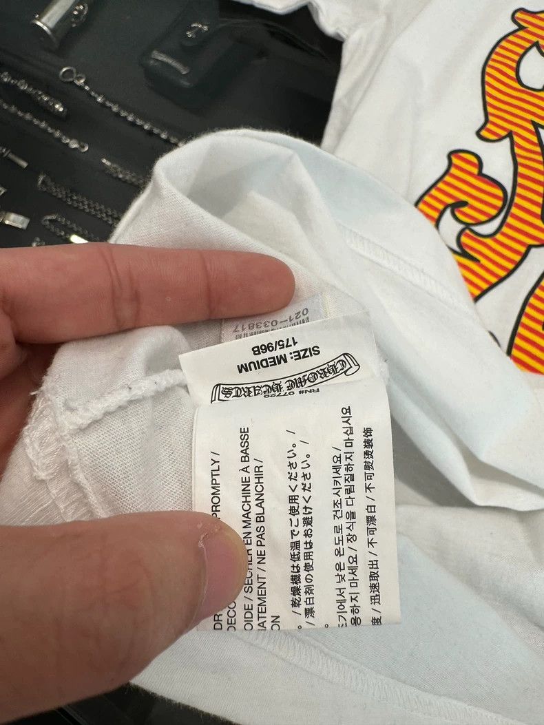 Chrome Hearts Chrome Hearts White Short Sleeve T-shirt with Yellow Sword-yf Size US M / EU 48-50 / 2 - 4 Thumbnail