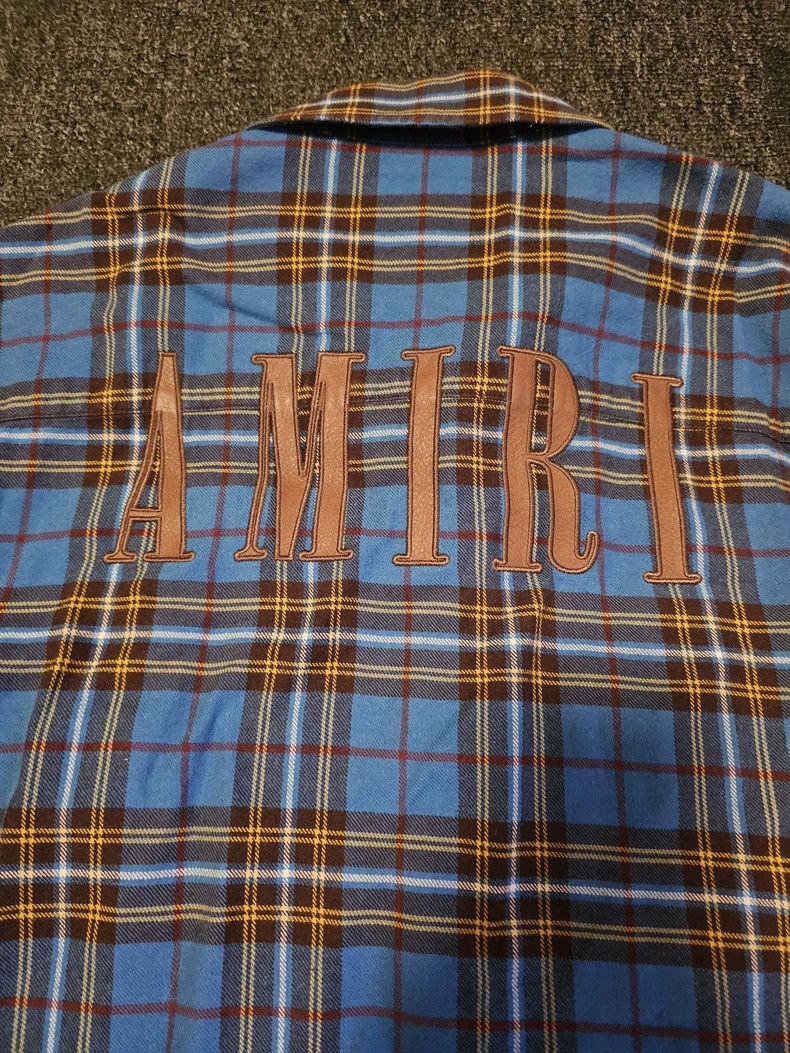 Amiri Amiri Blue Plaid Oversize Shirt-yf Size US M / EU 48-50 / 2 - 5 Thumbnail