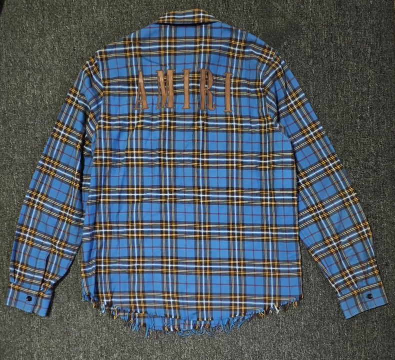 Amiri Amiri Blue Plaid Oversize Shirt-yf Size US M / EU 48-50 / 2 - 4 Thumbnail