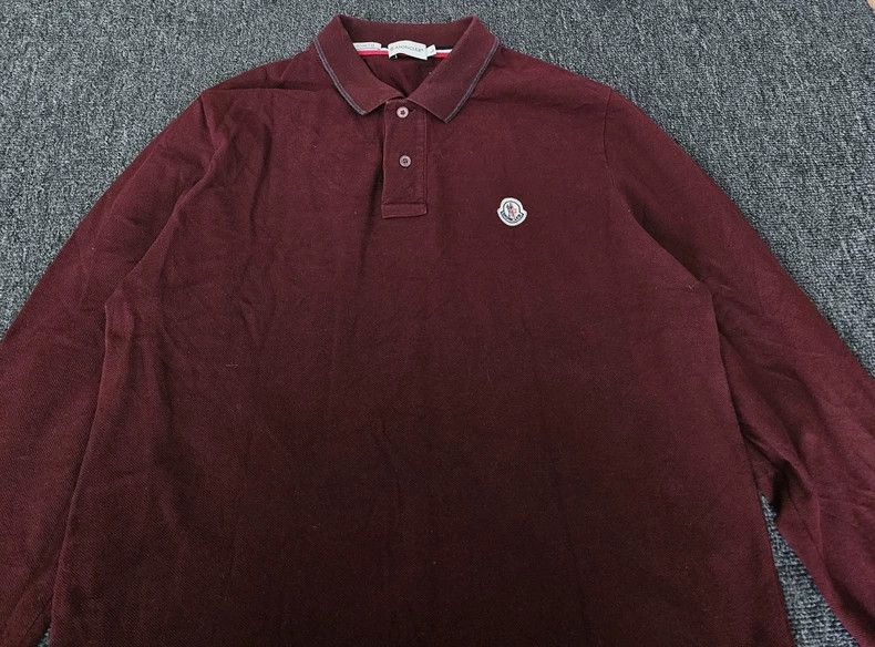 Moncler Moncler Men's Burgundy Long Sleeve Polo-yf Size US L / EU 52-54 / 3 - 2 Thumbnail