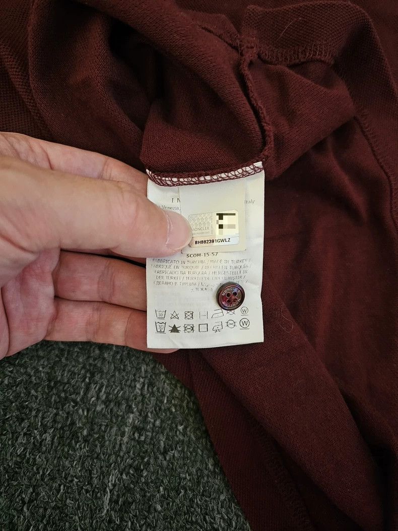 Moncler Moncler Men's Burgundy Long Sleeve Polo-yf Size US L / EU 52-54 / 3 - 6 Thumbnail