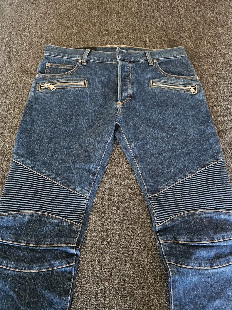 Balmain Balmain Moto Denim Jeans Altered Hem-yf Size US 32 / EU 48 - 2 Thumbnail