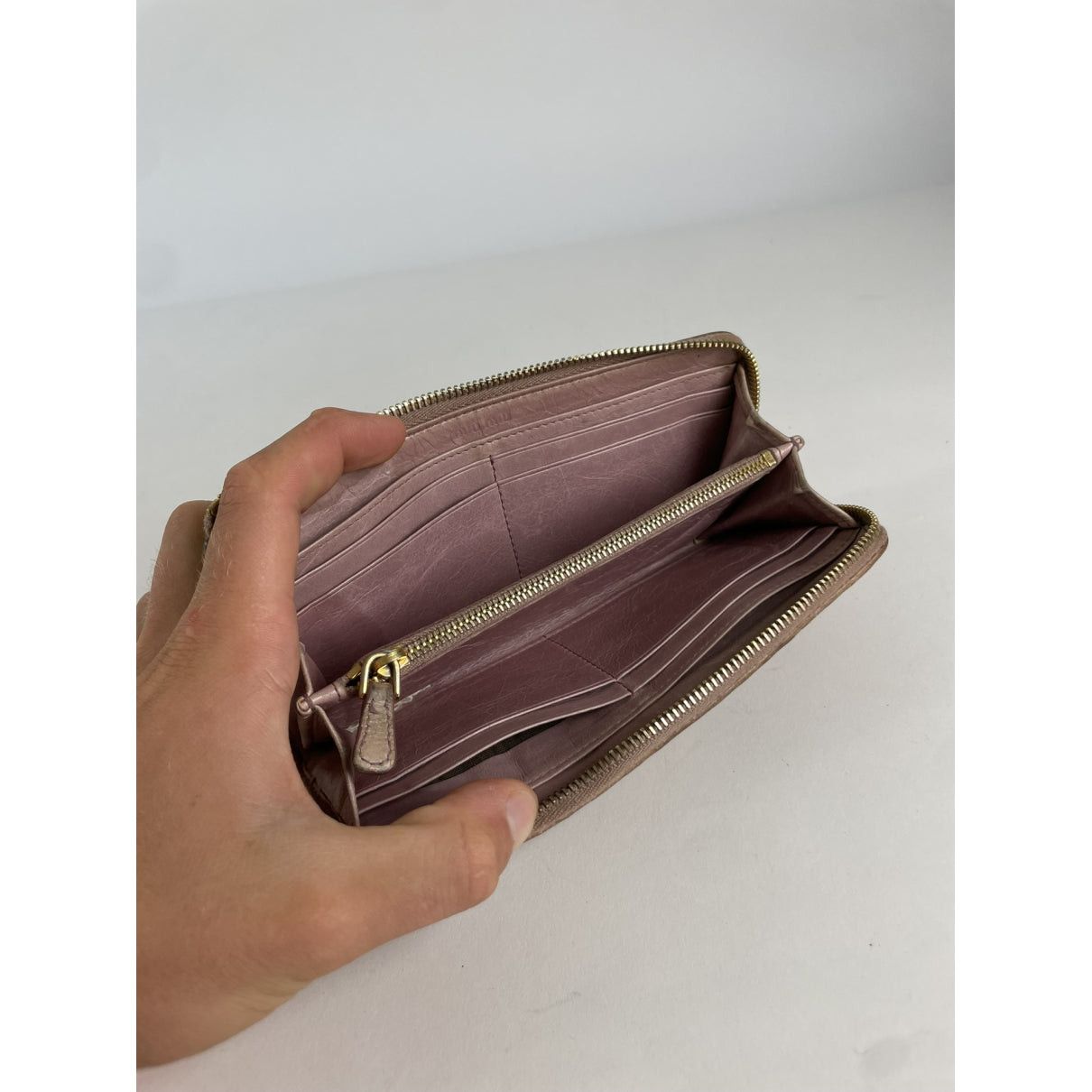 Miu Miu Beige Leather Wallet Size ONE SIZE - 3 Thumbnail