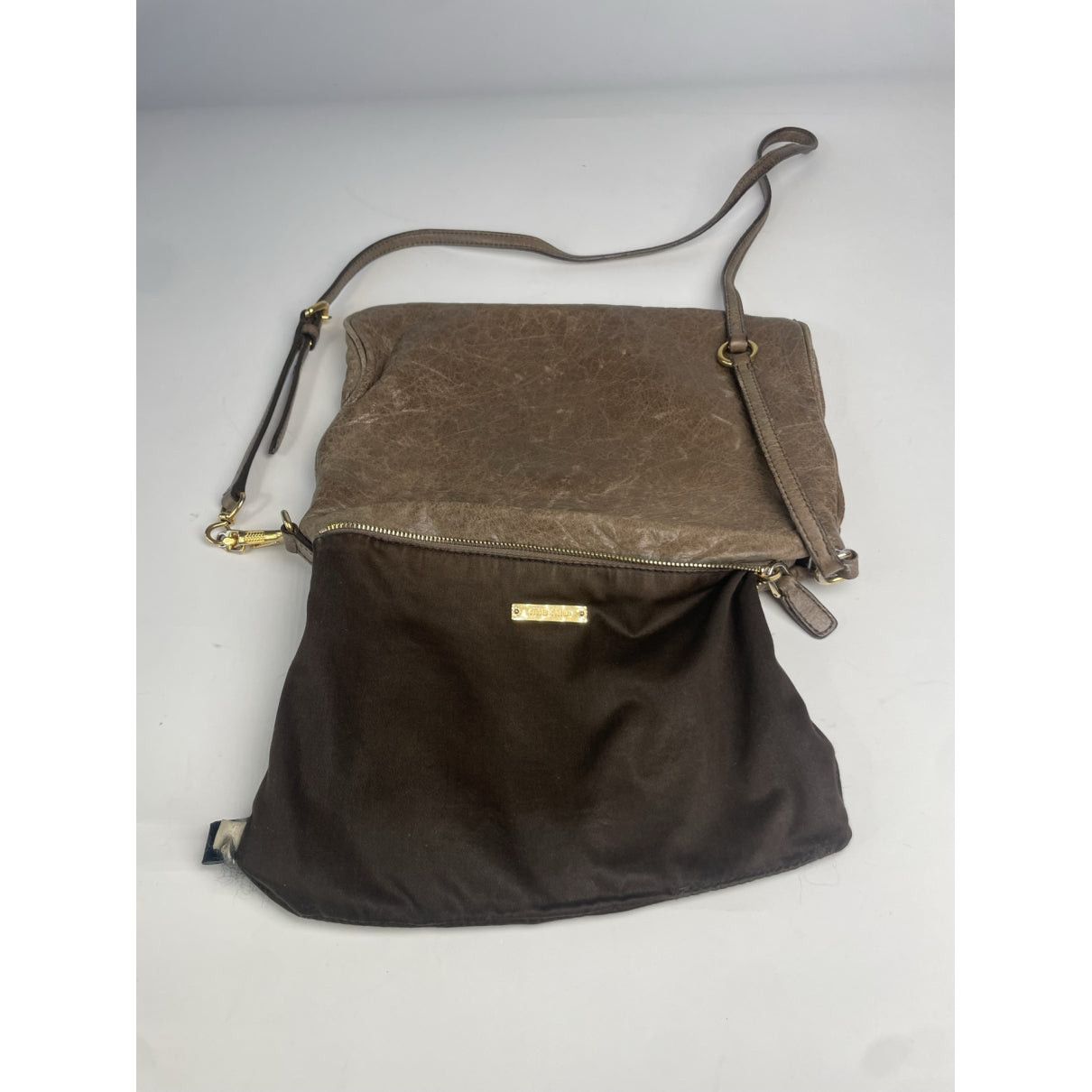 Miu Miu Bow bag Brown Leather Handbag Size ONE SIZE - 2 Thumbnail