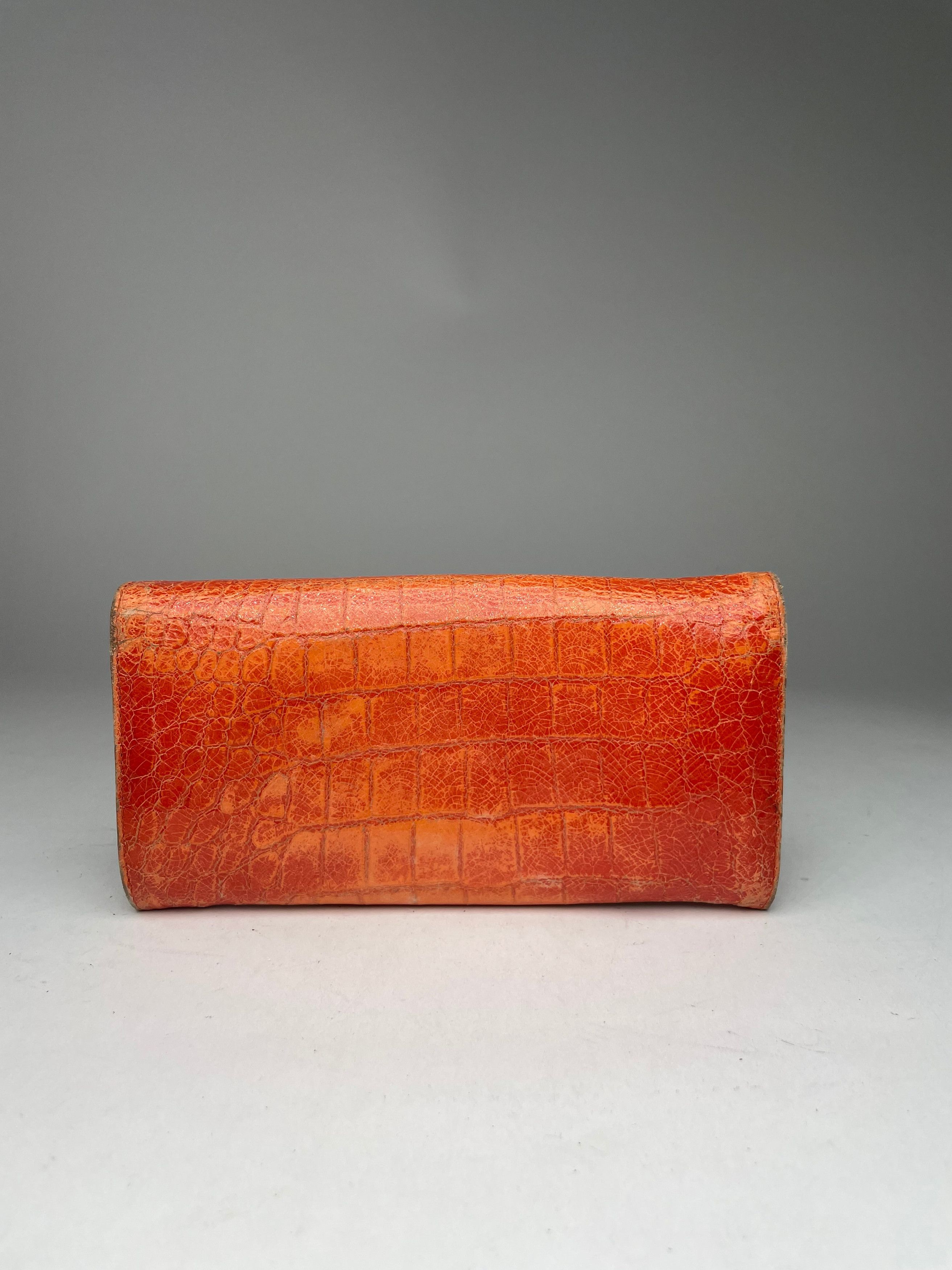 Miu Miu Vintage Leather Wallet Orange Size ONE SIZE - 12 Thumbnail