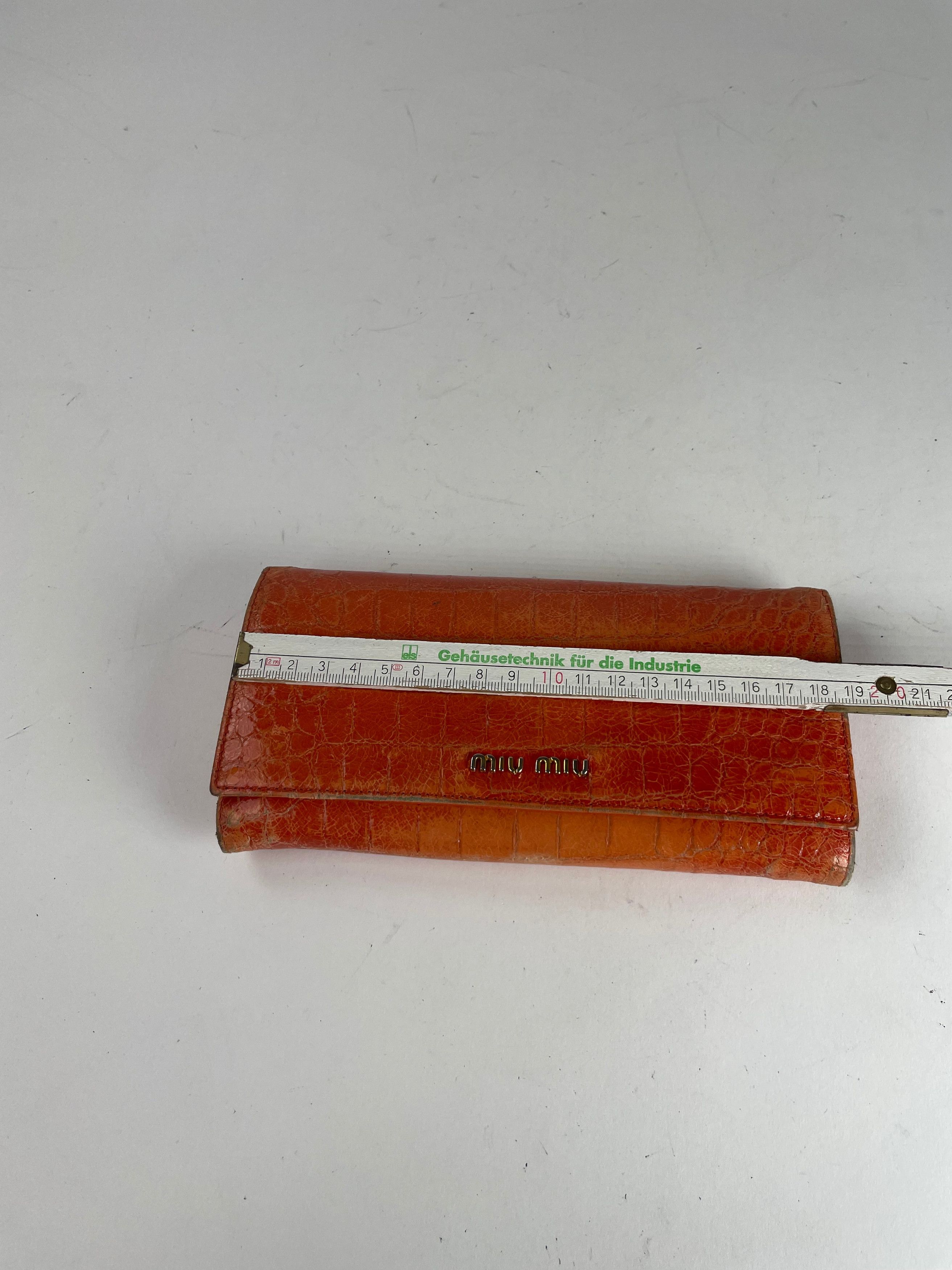 Miu Miu Vintage Leather Wallet Orange Size ONE SIZE - 4 Thumbnail