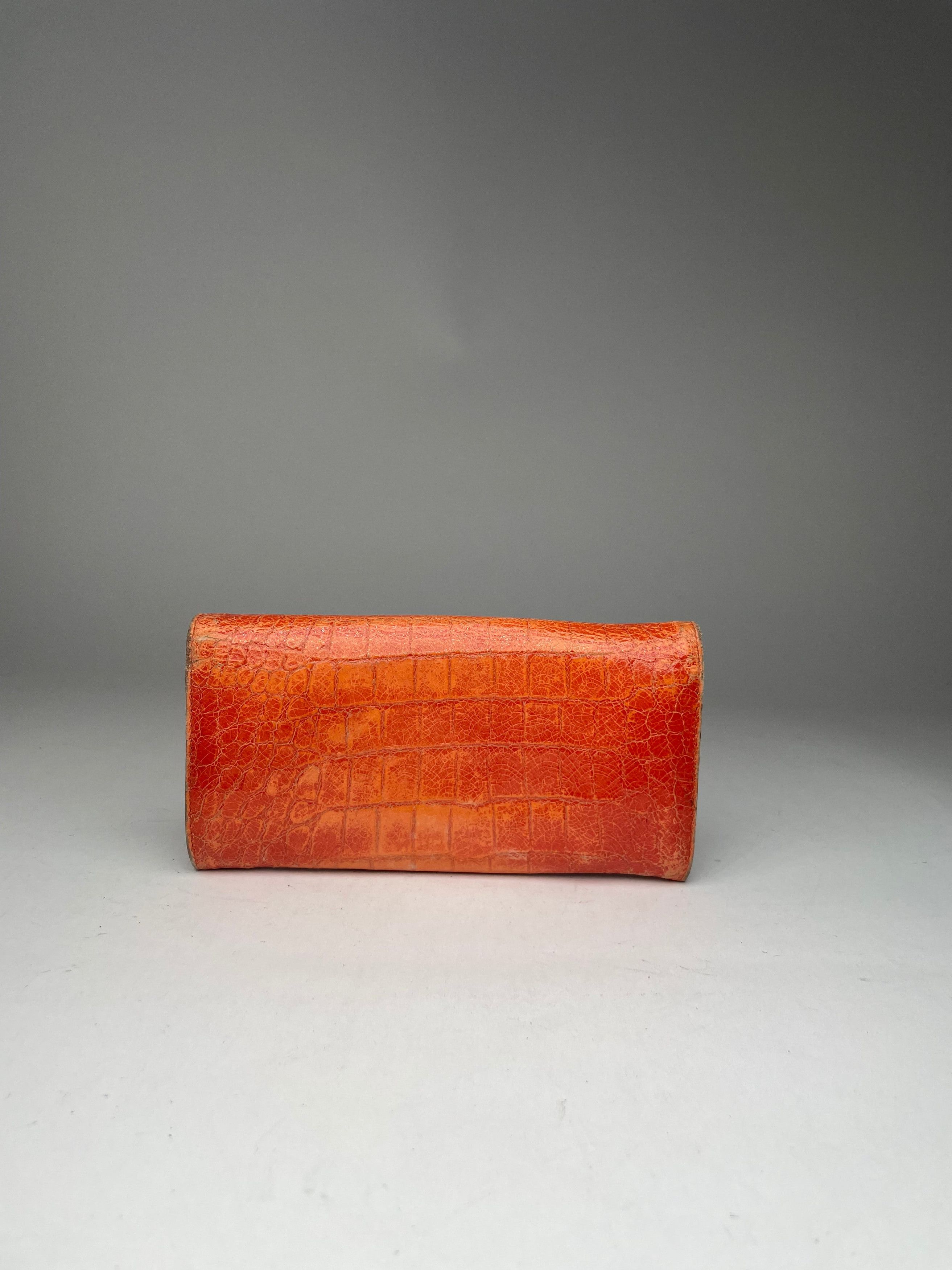 Miu Miu Vintage Leather Wallet Orange Size ONE SIZE - 2 Thumbnail