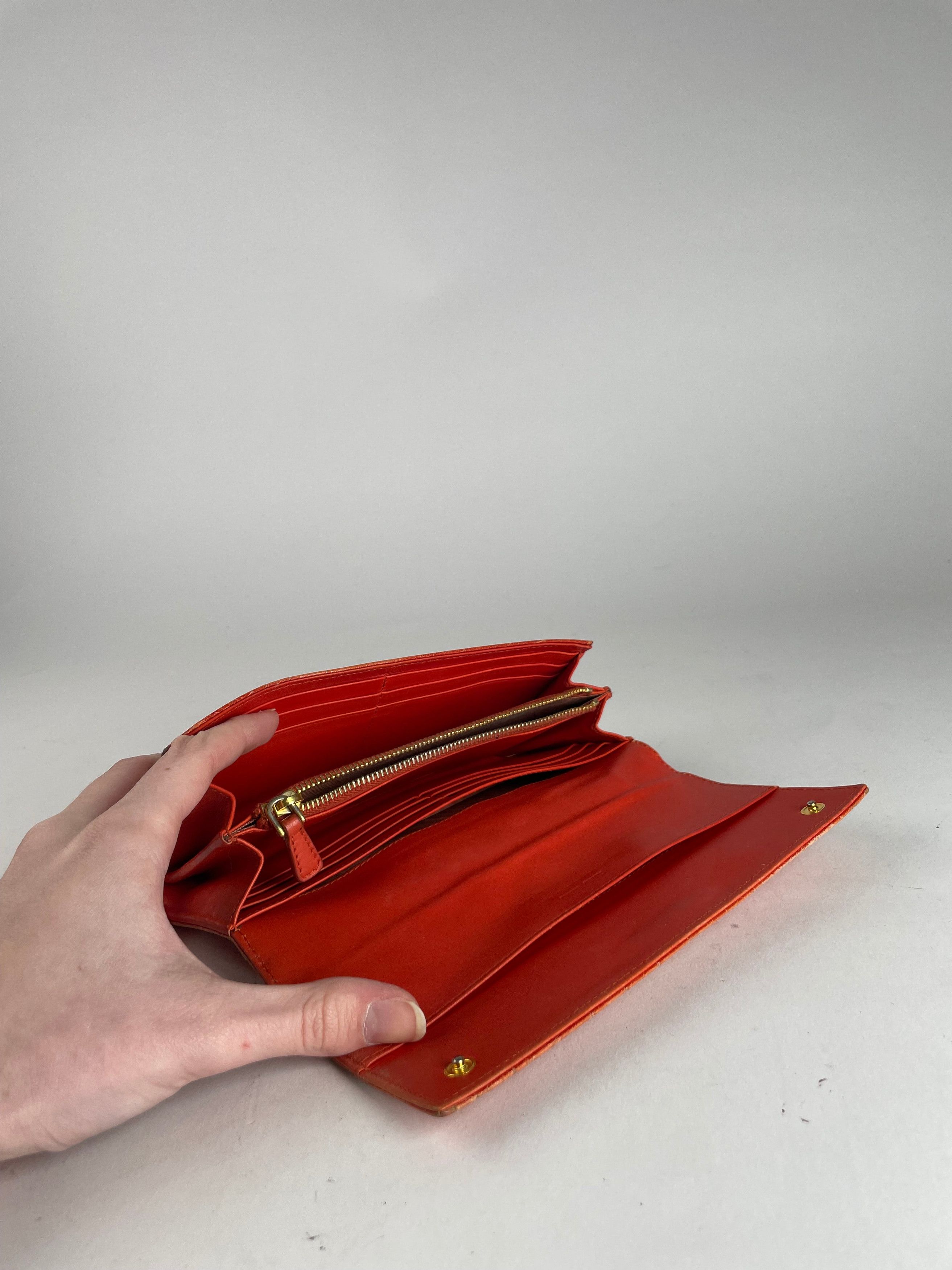 Miu Miu Vintage Leather Wallet Orange Size ONE SIZE - 10 Thumbnail