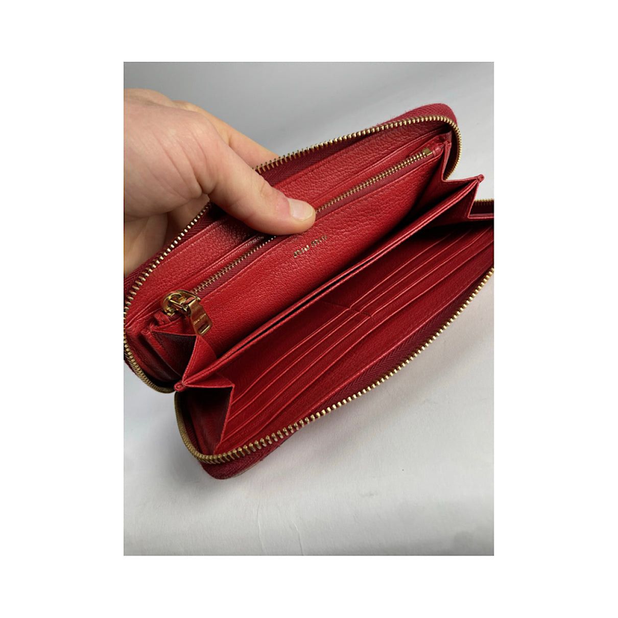 Miu Miu Red Leather Wallet Size ONE SIZE - 4 Thumbnail