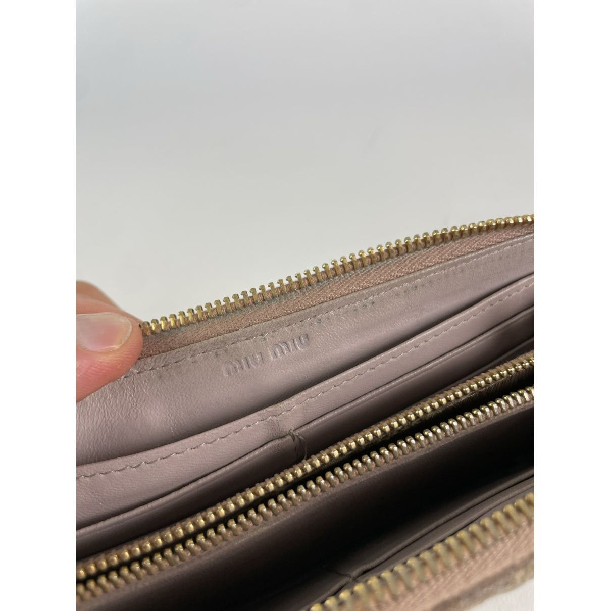 Miu Miu Purple Leather Wallet Size ONE SIZE - 4 Thumbnail