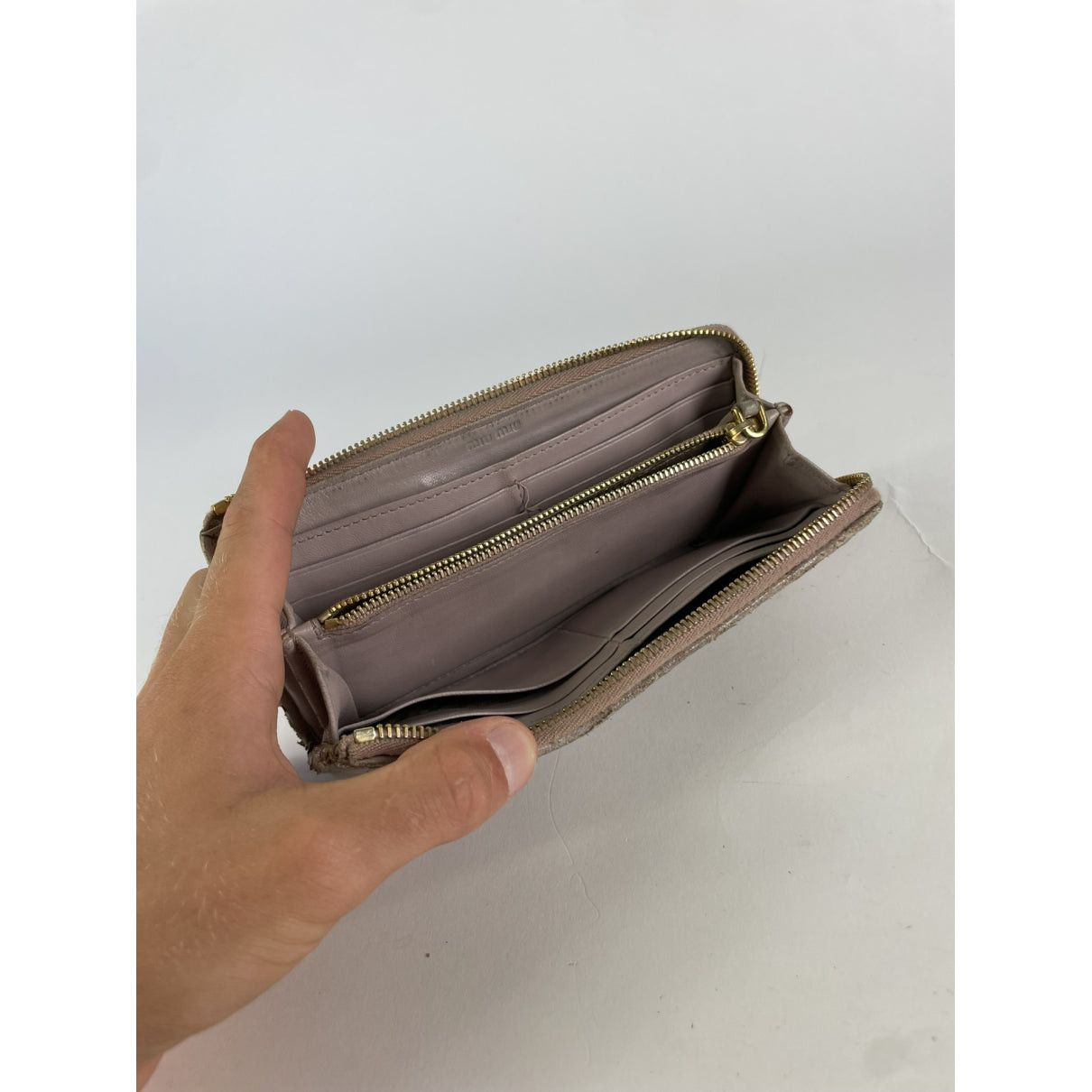 Miu Miu Purple Leather Wallet Size ONE SIZE - 3 Thumbnail