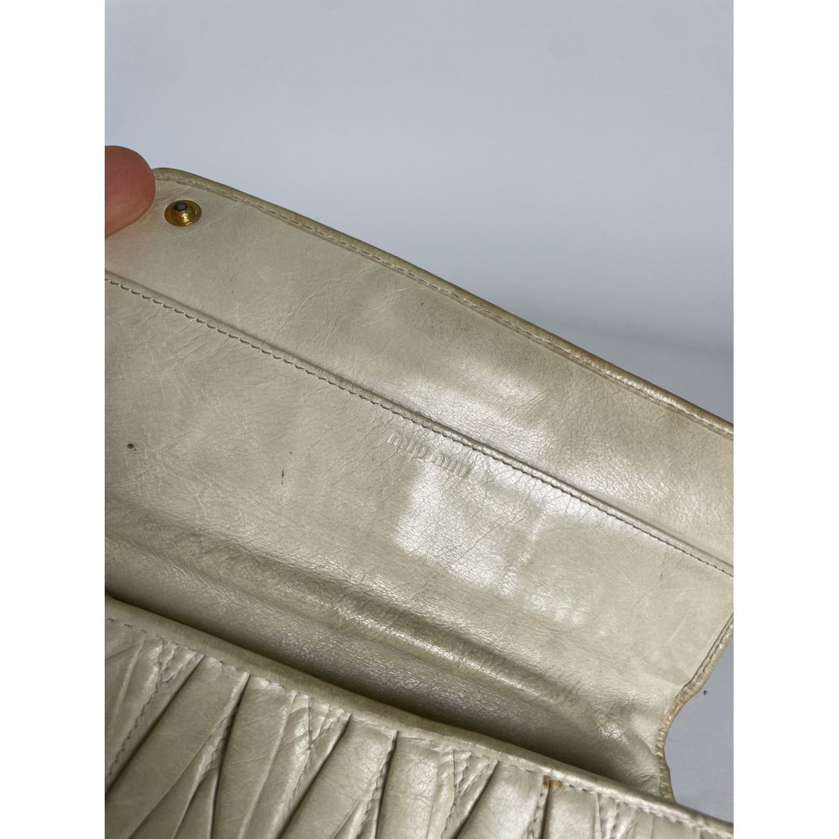Miu Miu White Leather Wallet Size ONE SIZE - 4 Thumbnail