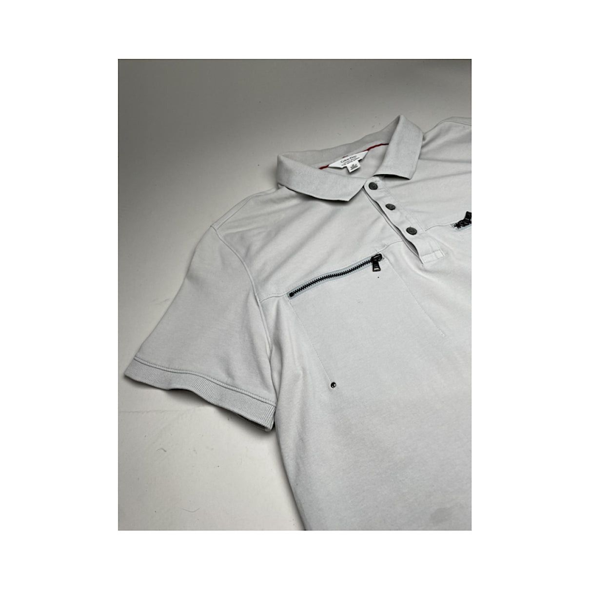 Calvin Klein Grey Cotton Polo Shirt Size S / US 4 / IT 40 - 2 Thumbnail