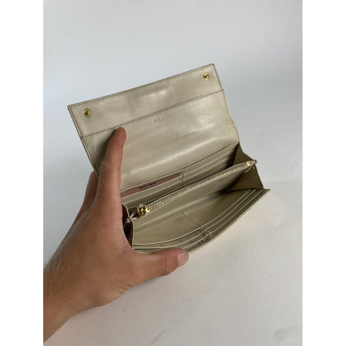 Miu Miu White Leather Wallet Size ONE SIZE - 3 Thumbnail