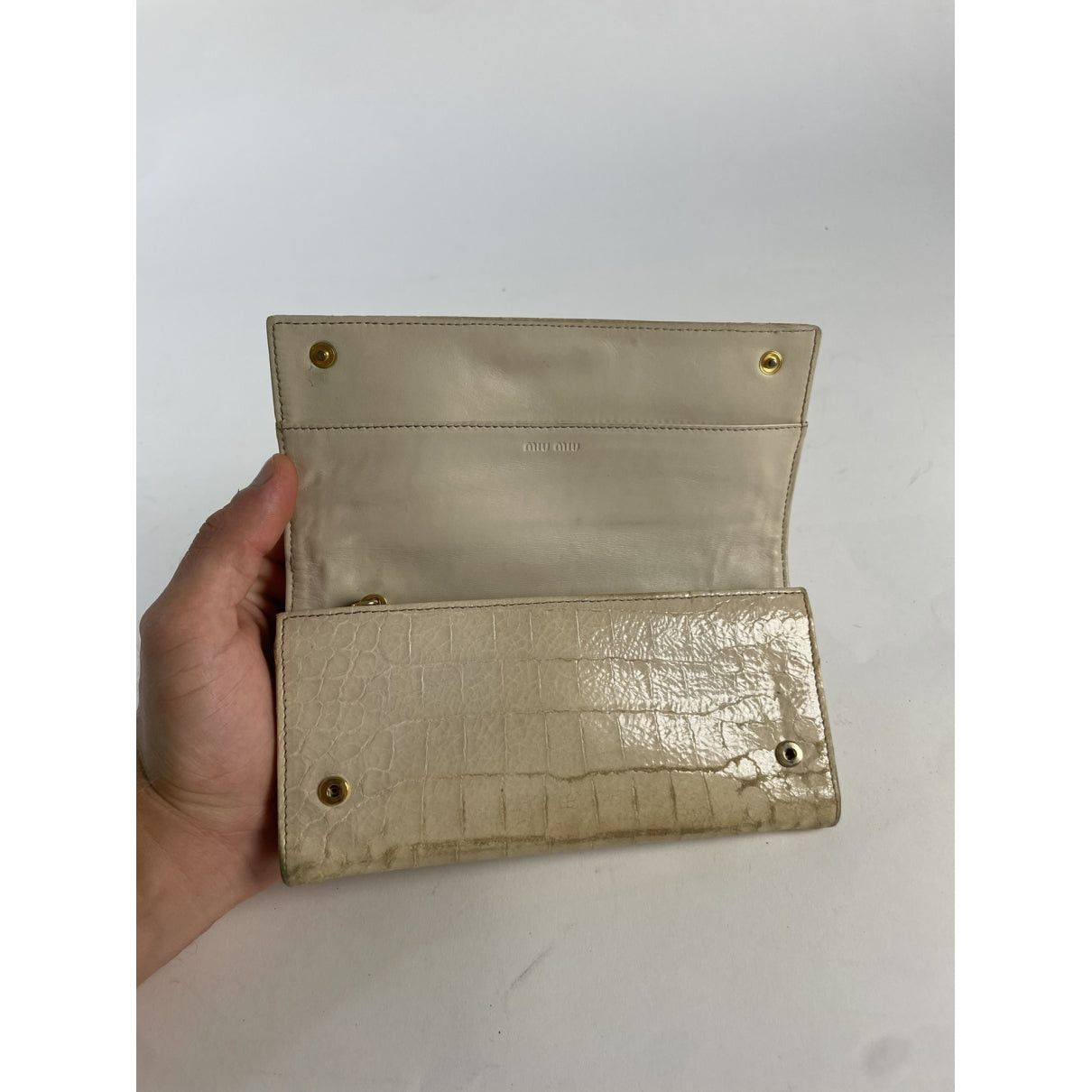 Miu Miu White Leather Wallet Size ONE SIZE - 5 Thumbnail