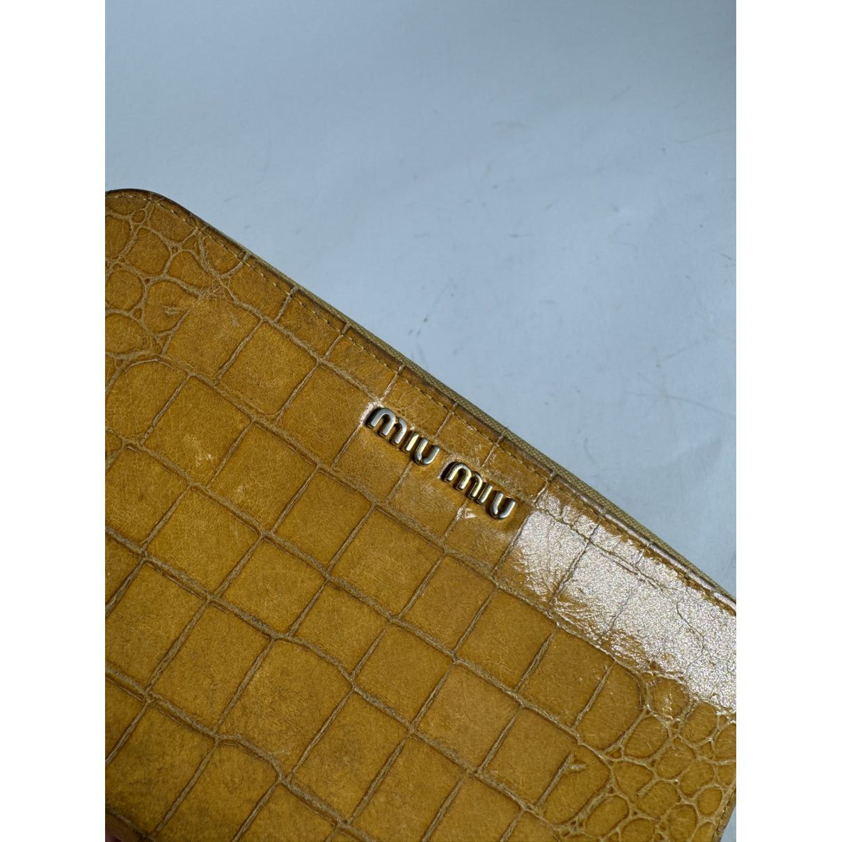 Miu Miu Yellow Leather Wallet Size ONE SIZE - 3 Thumbnail