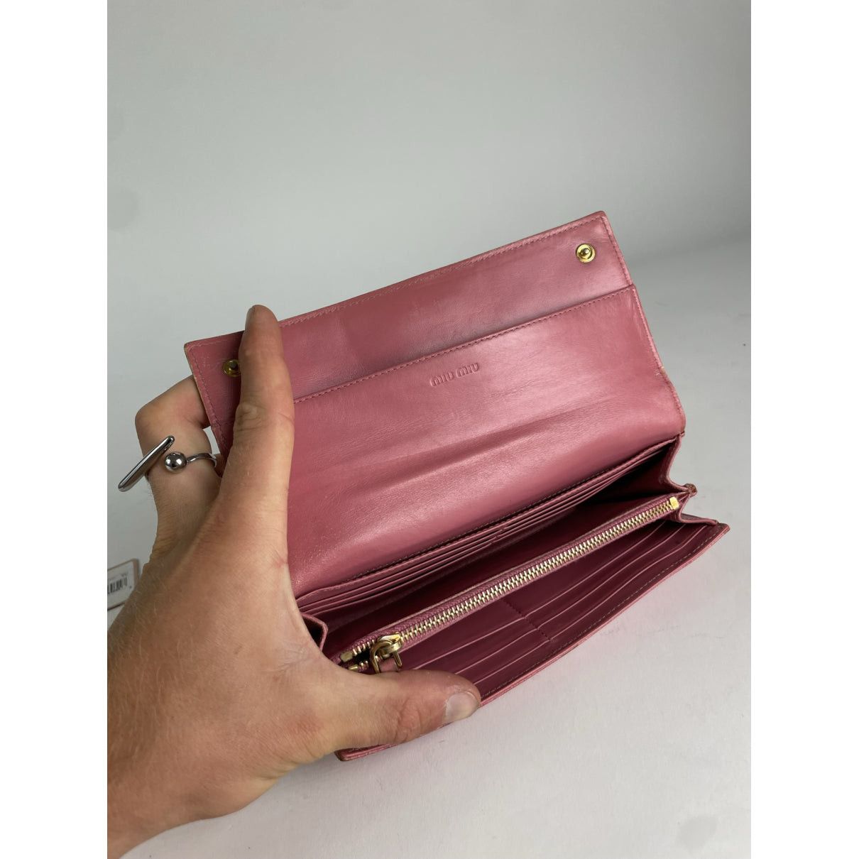 Miu Miu Pink Leather Wallet Size ONE SIZE - 3 Thumbnail