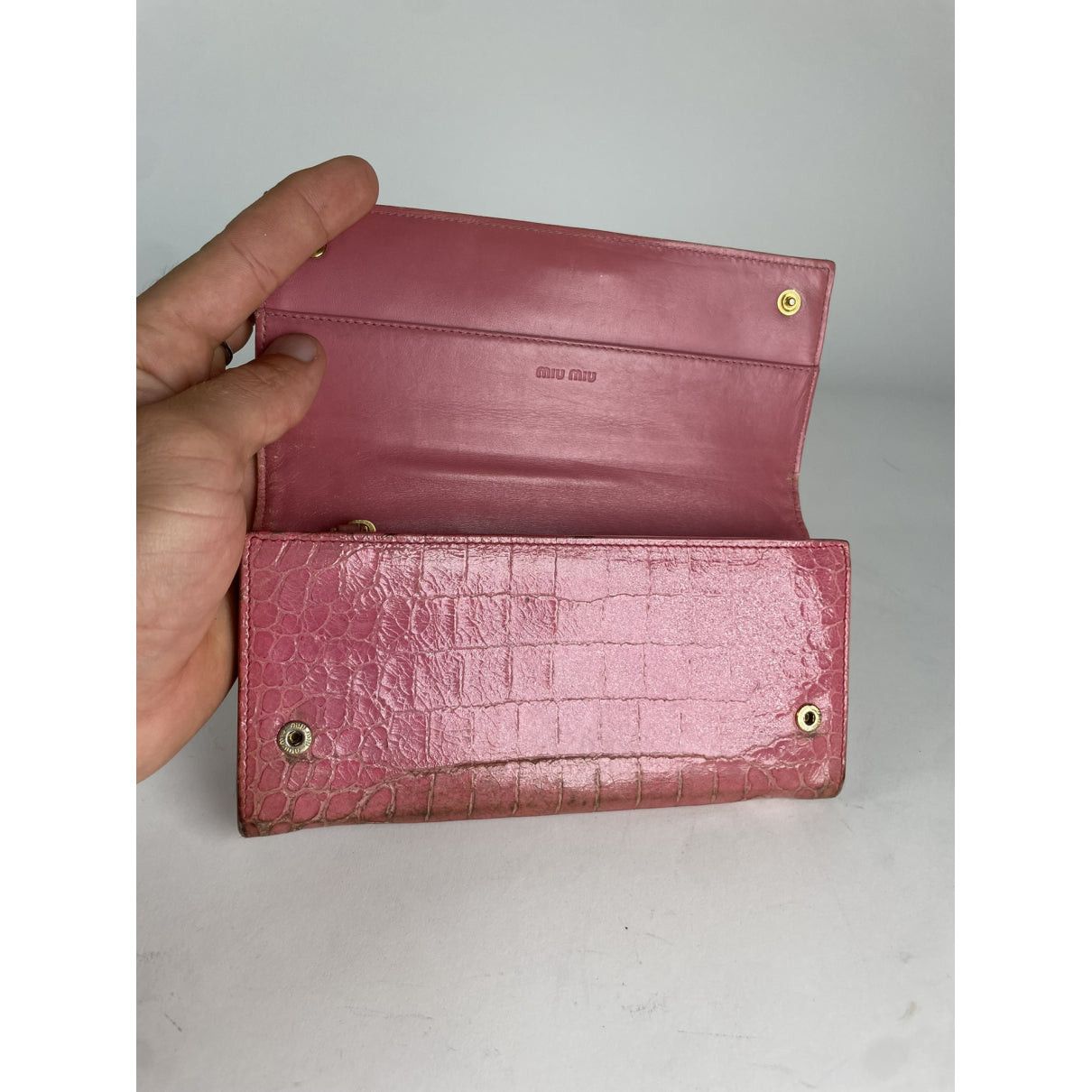 Miu Miu Pink Leather Wallet Size ONE SIZE - 5 Thumbnail