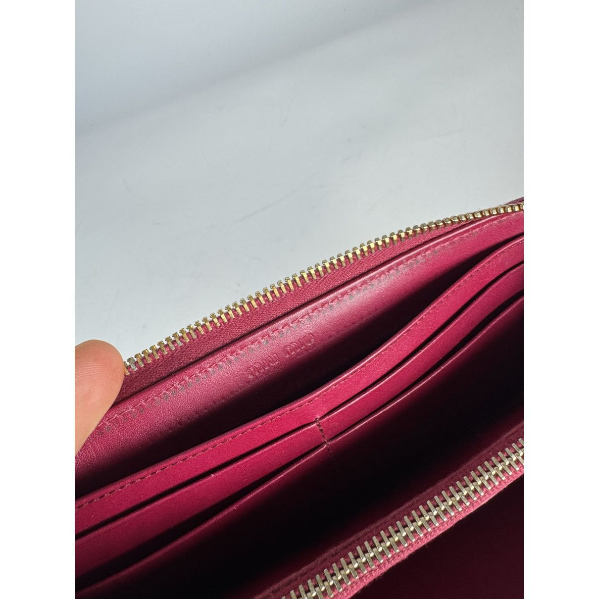 Miu Miu Pink Leather Wallet Size ONE SIZE - 4 Thumbnail