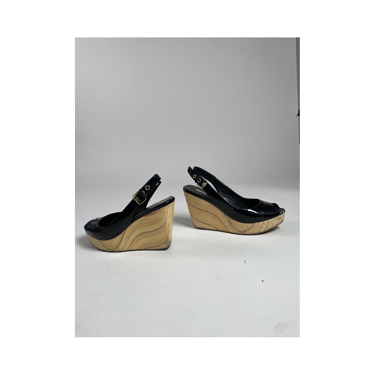 Miu Miu Black Patent Leather Heel Size US 6 / IT 36 - 5 Thumbnail