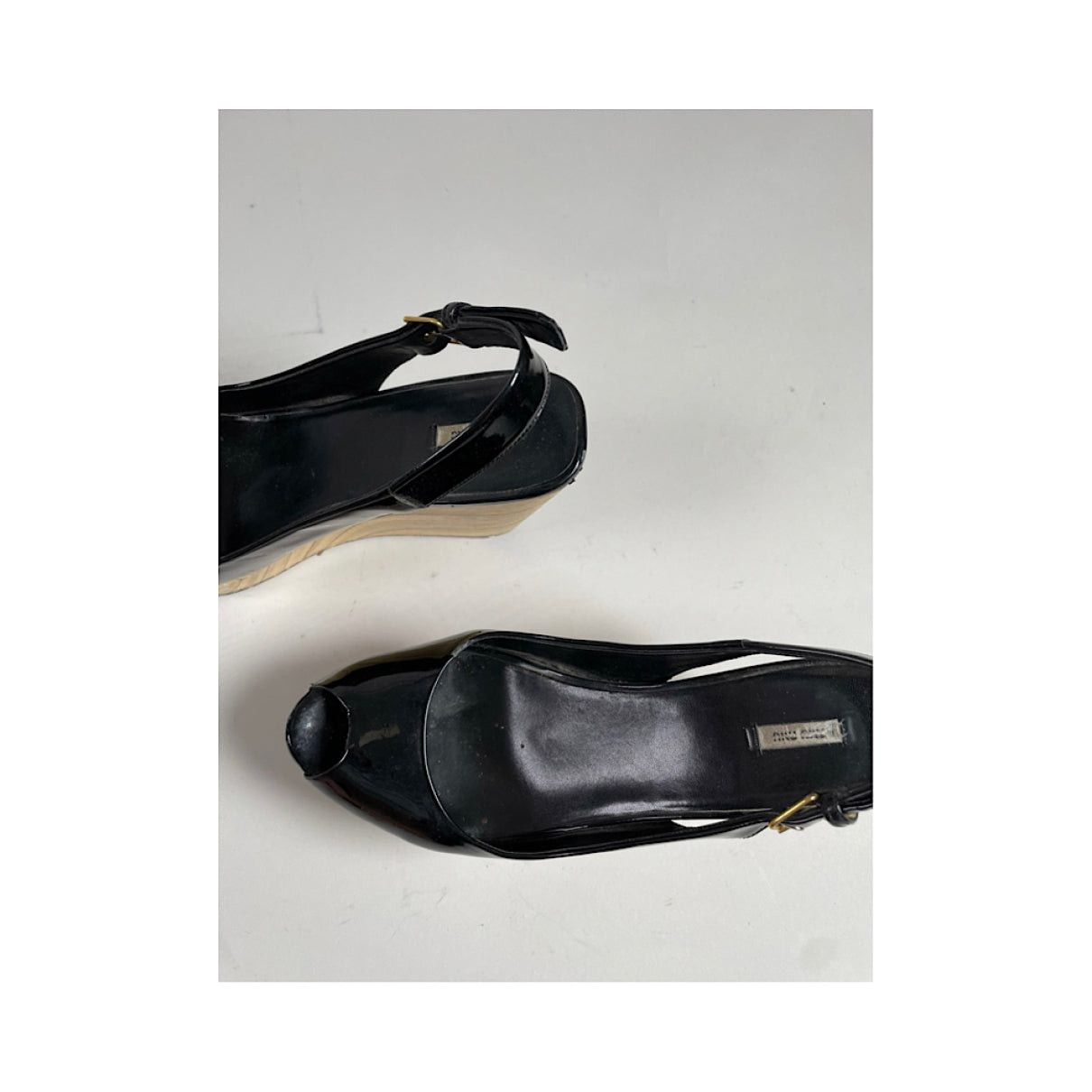 Miu Miu Black Patent Leather Heel Size US 6 / IT 36 - 2 Thumbnail