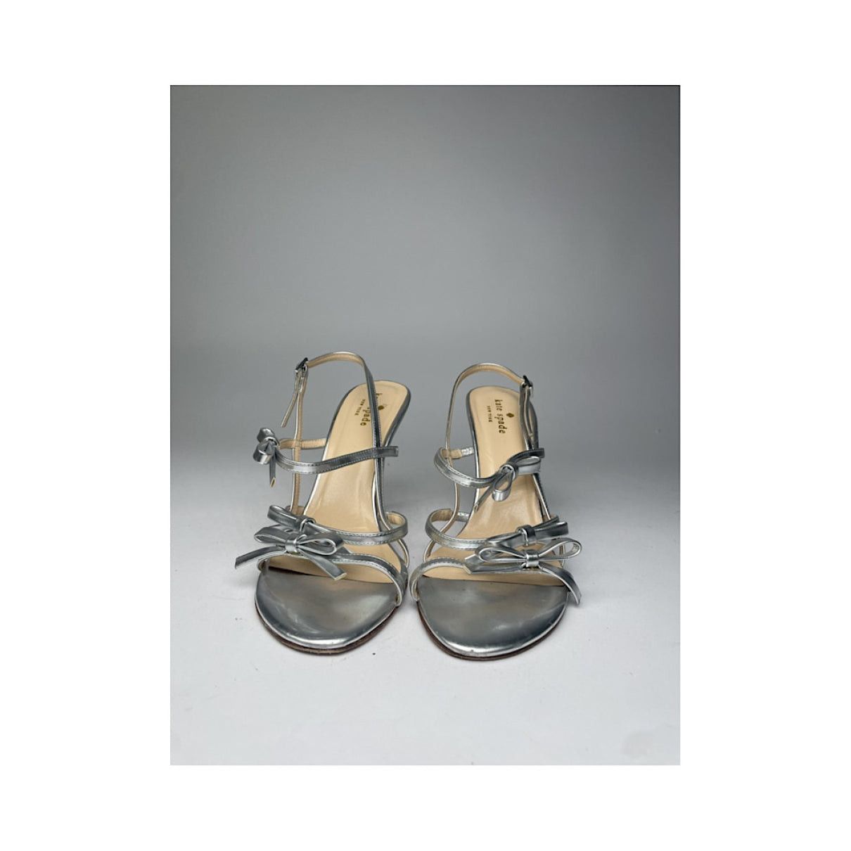 Kate Spade Silver Leather Heel Size US 8.5 / IT 38.5 - 4 Thumbnail