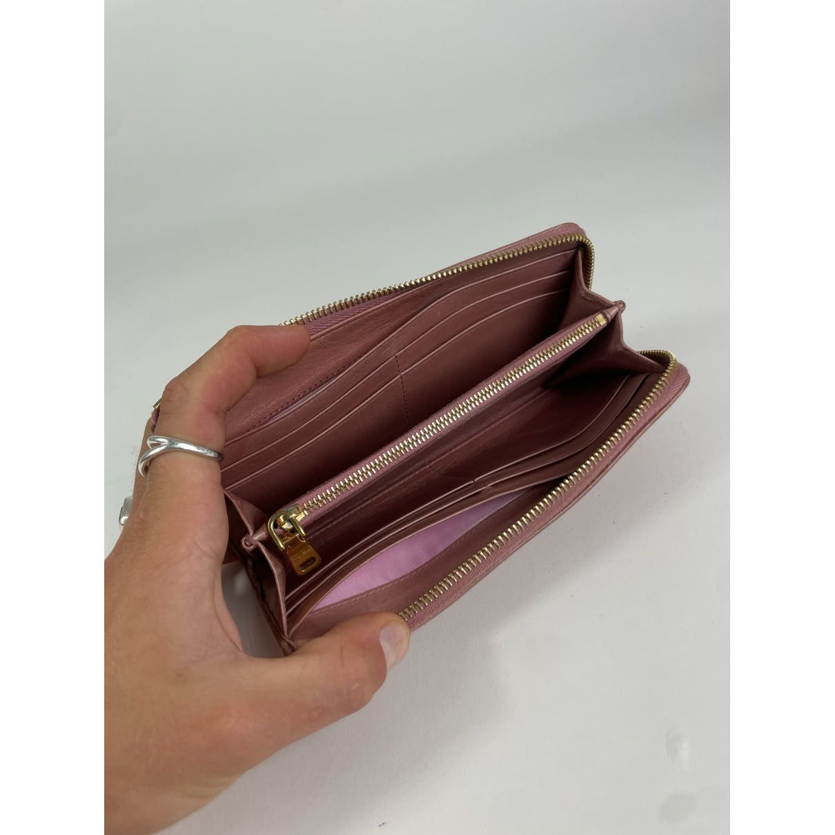 Miu Miu Pink Leather Wallet Size ONE SIZE - 3 Thumbnail